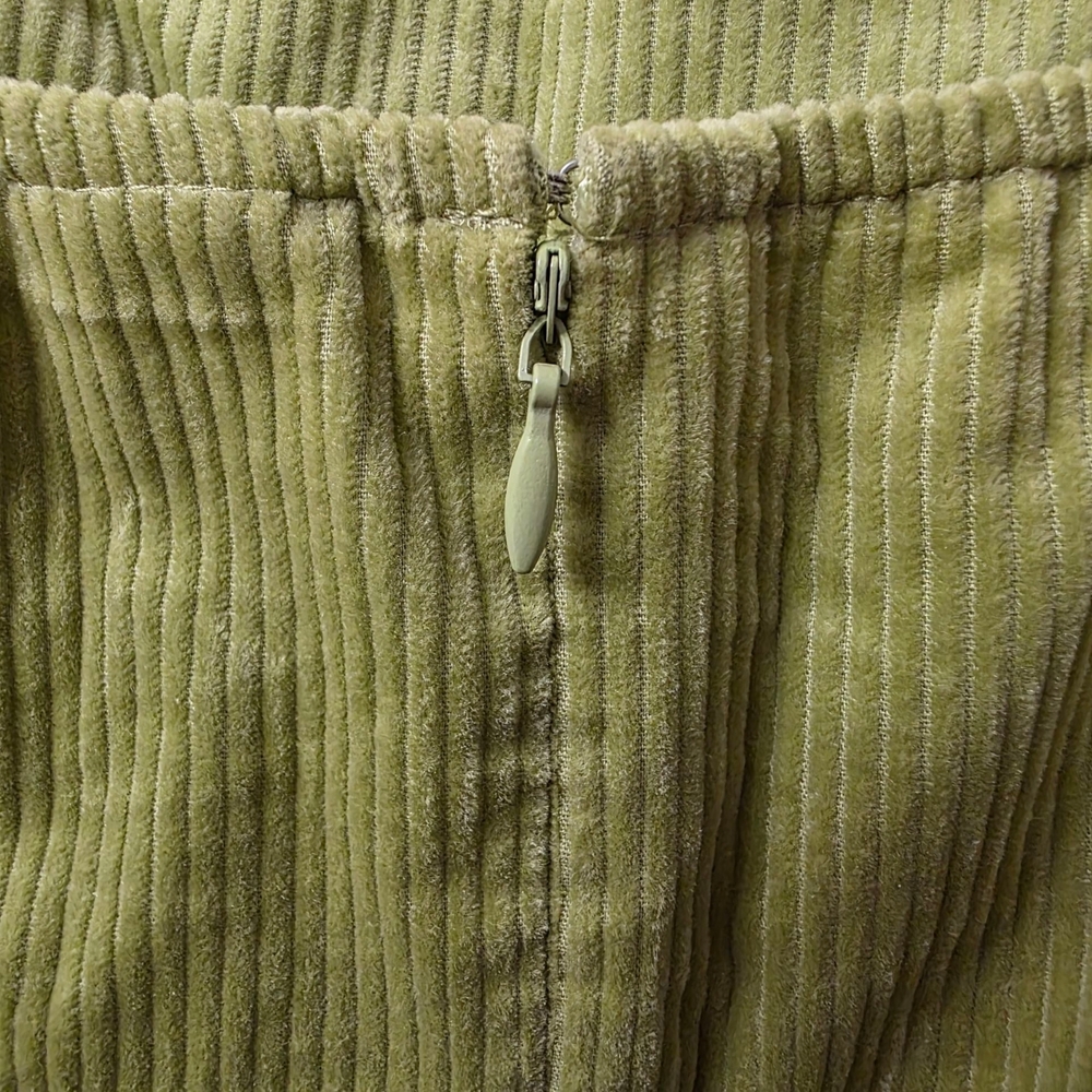 Wild Fable Green Corduroy Mini Dress XL | Adjustable Straps Soft Ribbed Texture - Picture 4 of 7